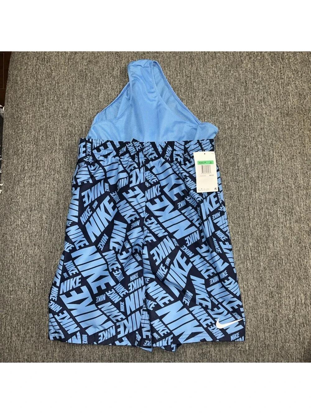 Nike Swim Boys XL Tossed Block 7” Volley Shorts NESSE812-438 Blue/Navy/White New